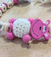 Schnullerkette mit Namen Hippo Mädchen Geschenk zur Geburt oder Taufe - CreativMade 