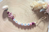 Beißkette mit Name Mädchen Reh Weinrot - CreativMade