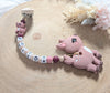 Beißkette mit Name Mädchen Reh Weinrot - CreativMade