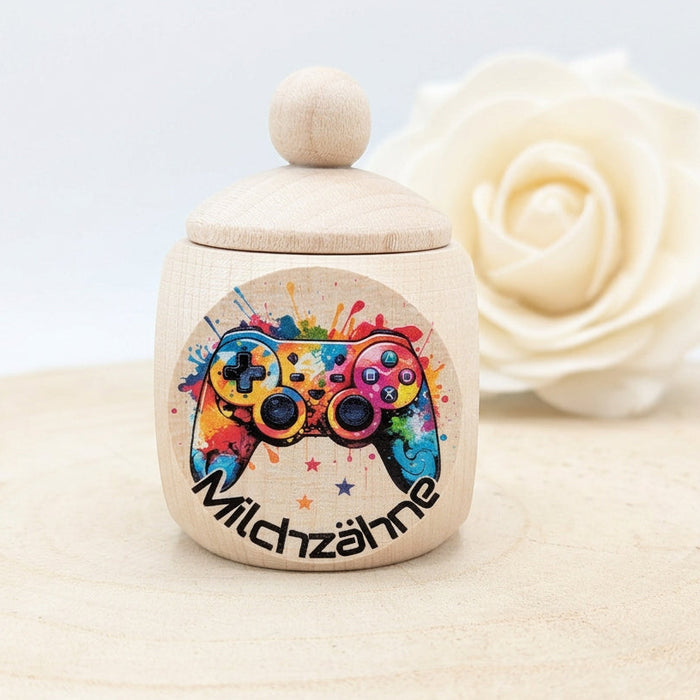Milchzahndose personalisiert mit Namen Controller Jungen Zahndose mit Namen - CreativMade