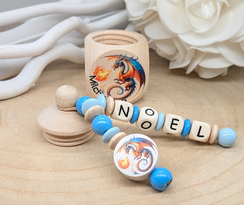 Milchzahndose personalisiert mit Namen Drache Jungen Zahndose mit Namen | CreativMade .