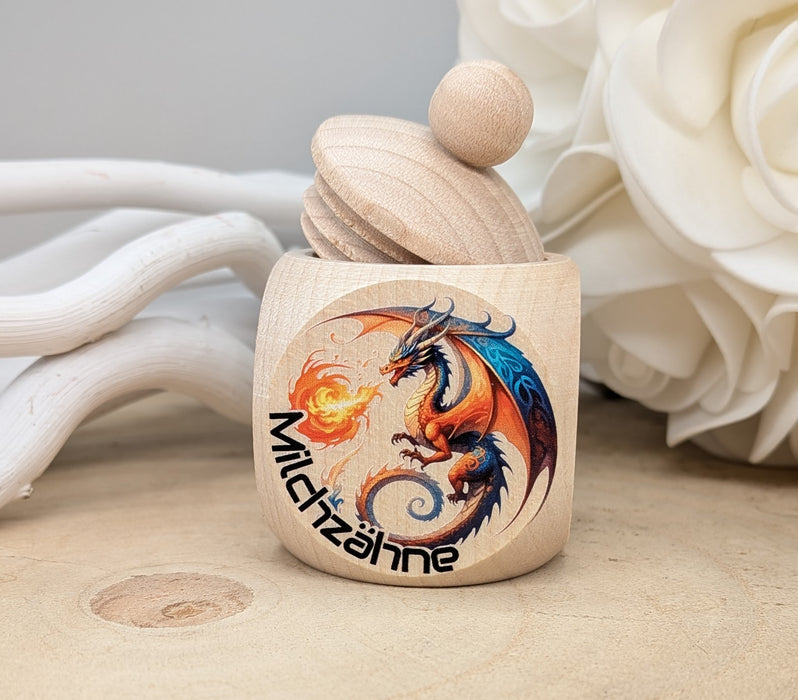 Milchzahndose personalisiert mit Namen Drache Jungen Zahndose mit Namen | CreativMade .