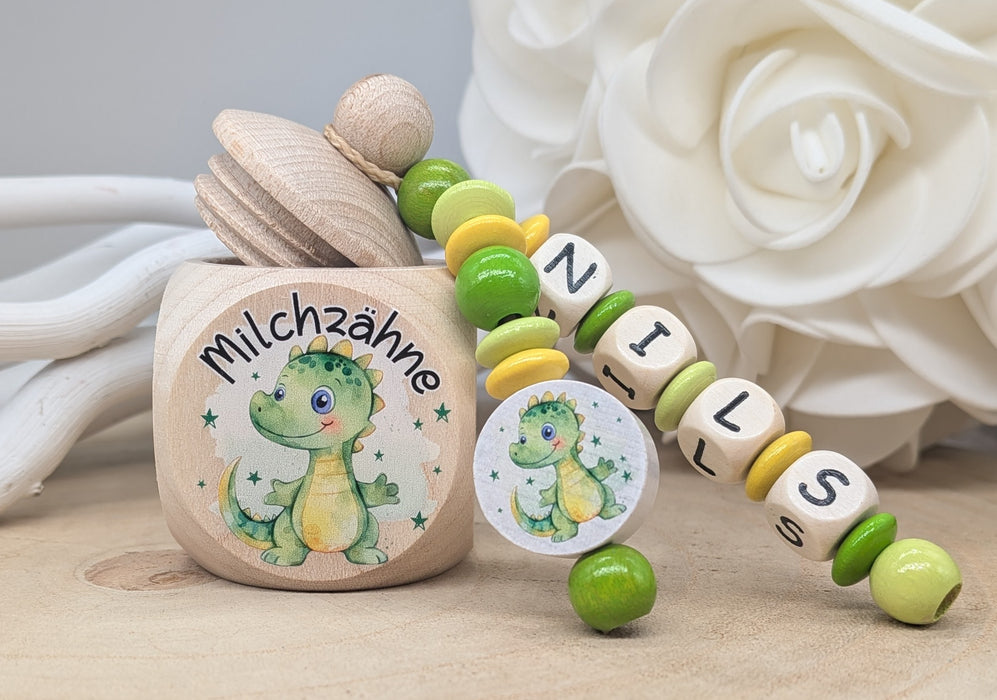 Milchzahndose personalisiert mit Namen Drache Jungen Zahndose mit Namen - CreativMade