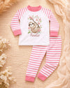 Kinder Schlafanzug mit Namen – Faultier & Blumen – Personalisierter Baby & Kinder Pyjama | CreativMade .
