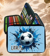 Personalisiertes Federmäppchen mit Name Fußball blau Jungen Geschenk Einschulung Federmappe Federpenal | CreativMade .