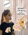 Bügelbild für Kinder – Pferd - niedliches Motiv zum Aufbügeln – DIY Textilbild für T-Shirts, Rucksäcke & mehr - CreativMade
