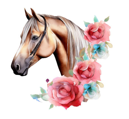 Bügelbild Pferd Kinder Textilaufbügler DIY Projekt hochwertiger DTF Ausdruck XL - CreativMade