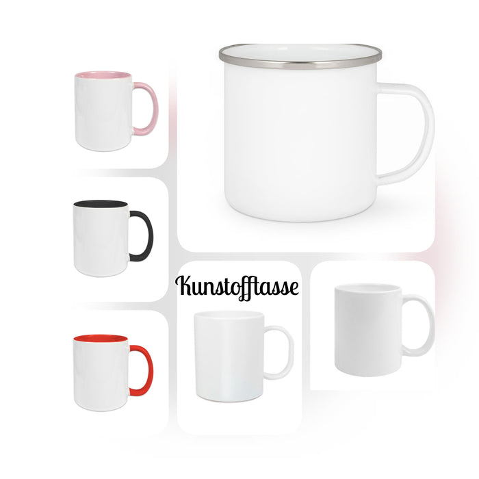 Kindertasse personalisiert mit Namen Pinguin Mädchen Emaille Keramik Kunststoff Geschenk - CreativMade