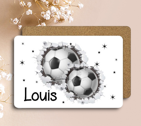 Tischset Kinder Fußball personalisiert mit Name Junge Platzdeckchen Platzset - CreativMade 