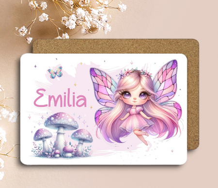Tischset Kinder Fee personalisiert mit Name Mädchen Platzdeckchen Platzset - CreativMade 