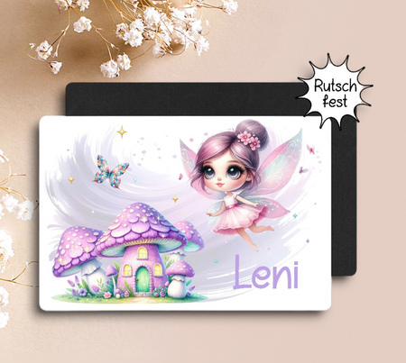 Tischset Kinder Fee personalisiert mit Name Mädchen Platzdeckchen Platzset - CreativMade 