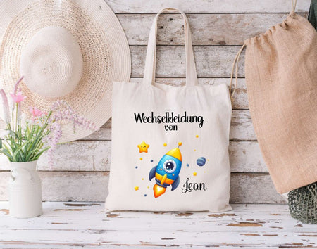 Wechselkleidung Kita Tasche personalisiert mit Name Mädchen Kindergarten Wechselwäsche Beutel - CreativMade 