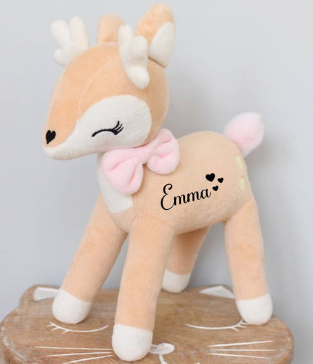 Kuscheltier Reh mit Name personalisiert Plüschtier Mädchen - CreativMade 