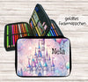 Personalisiertes Federmäppchen mit Name Schloß Mädchen Geschenk Einschulung Federmappe Federpenal - CreativMade