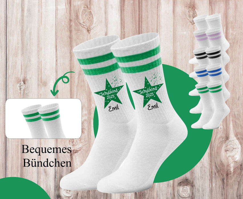 Kindersocken Einschulung – 100 % Baumwolle Größe 27–36 Unisex - CreativMade