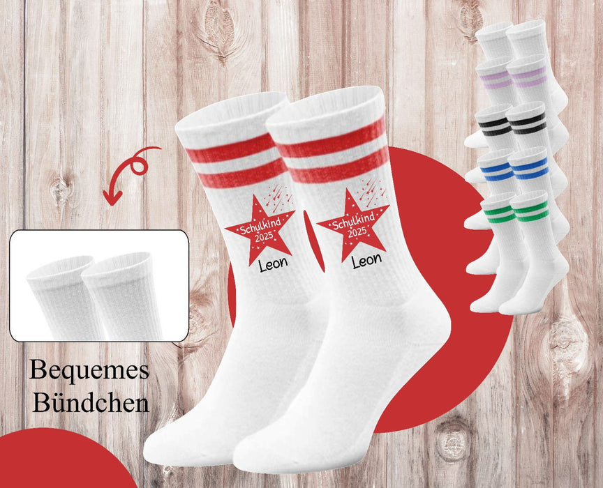Kindersocken Einschulung – 100 % Baumwolle Größe 27–36 Unisex - CreativMade
