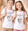 Einschulungsshirt mit Namen personalisiert Tiere Jungen & Mädchen T-Shirt Einschulung | CreativMade .