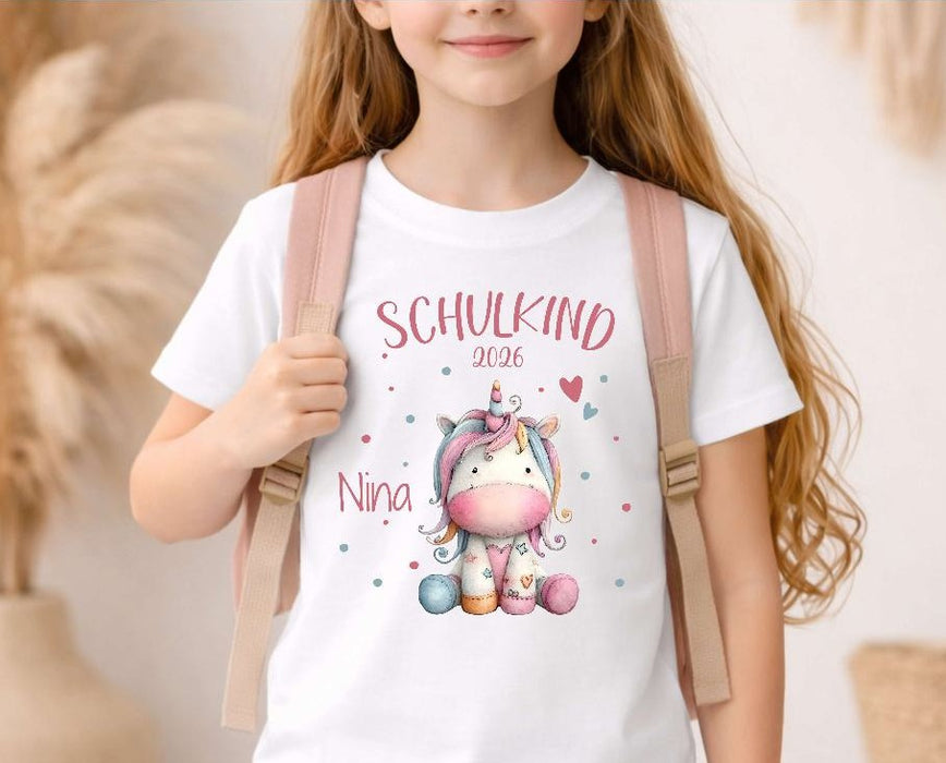 Einschulungsshirt mit Namen personalisiert Schulkind Mädchen 