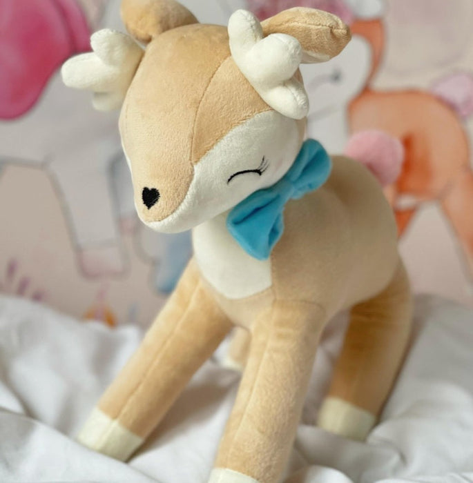 Reh personalisiert mit Name Kuscheltier Junge Stofftier Plüschtier Baby Geburt - CreativMade 