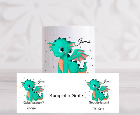 Kinder Spardose Drache Junge personalisiert mit Name Keramik Sparbüchse - CreativMade 