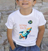 T-Shirt Schulkind Einschulung mit Name Rakete Junge personalisiert - CreativMade 