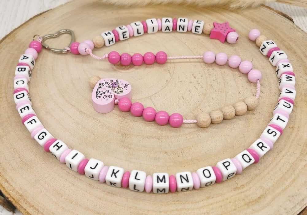 Personalisierte Rechenkette mit Namen & Holzperlen endlich Schulkind – Lernhilfe für Kinder - CreativMade