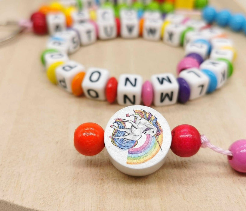 Personalisierte Rechenkette endlich Schule mit Buchstaben & Holzperlen – Lernhilfe für Kinder - CreativMade