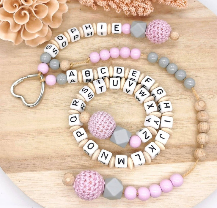 Personalisierte Rechenkette mit Namen & Holzperlen – Lernhilfe für Kinder - CreativMade