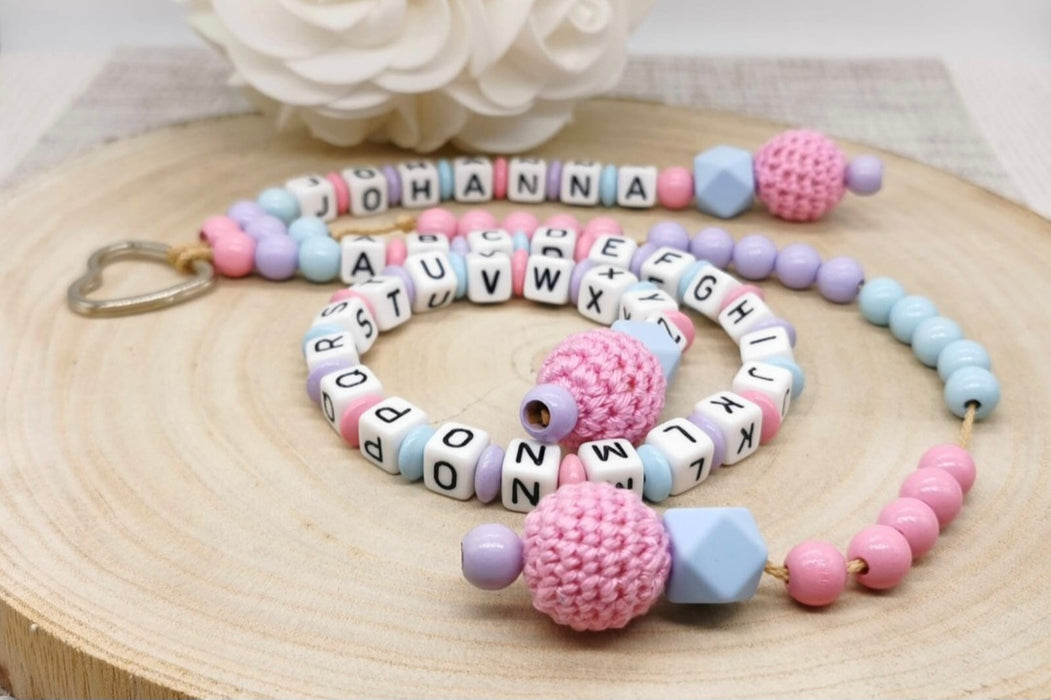 Personalisierte Rechenkette mit Namen & Holzperlen – Lernhilfe für Kinder - CreativMade