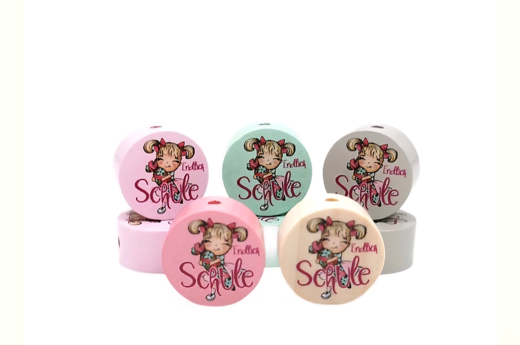 Personalisierte Rechenkette endlich Schule mit Buchstaben & Holzperlen – Lernhilfe für Kinder - CreativMade