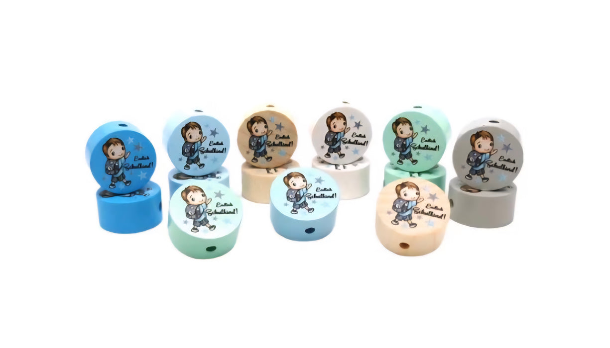 Personalisierte Rechenkette endlich Schule mit Buchstaben & Holzperlen – Lernhilfe für Kinder - CreativMade