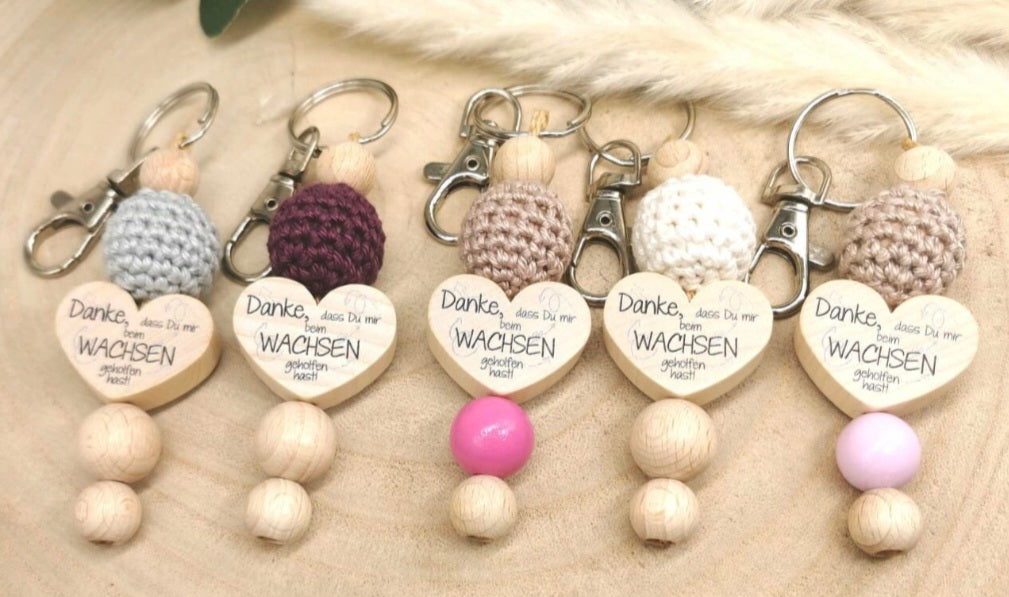 Schlüsselanhänger "Danke, dass du mir beim Wachsen geholfen hast" – Abschiedsgeschenk für Erzieherin, Lehrerin, Kita, Schule - CreativMade