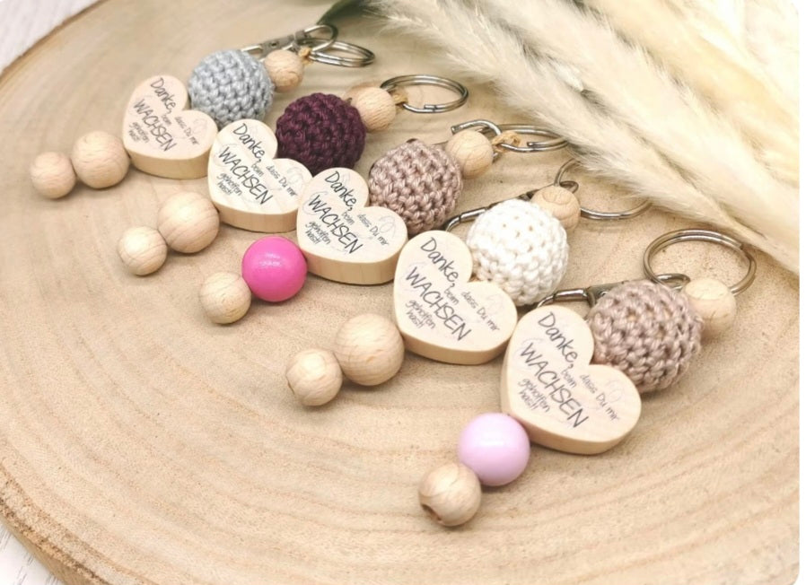 Schlüsselanhänger "Danke, dass du mir beim Wachsen geholfen hast" – Abschiedsgeschenk für Erzieherin, Lehrerin, Kita, Schule - CreativMade