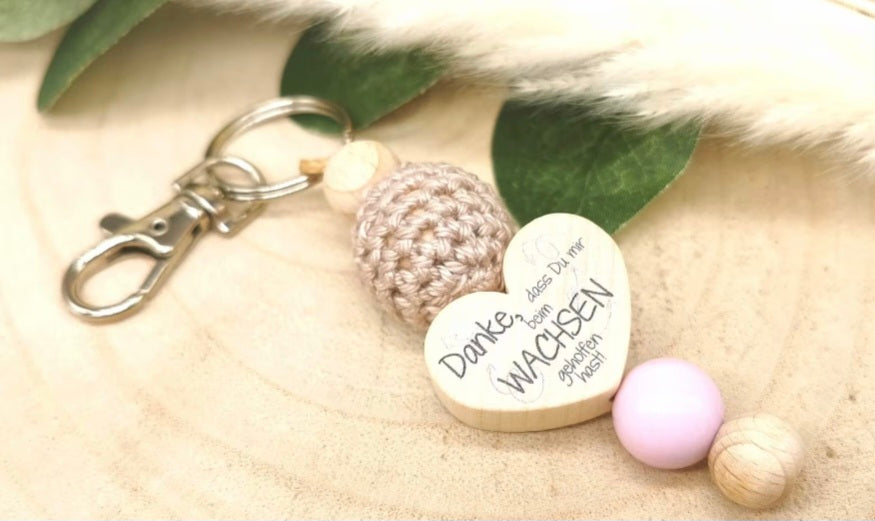 Schlüsselanhänger "Danke, dass du mir beim Wachsen geholfen hast" – Abschiedsgeschenk für Erzieherin, Lehrerin, Kita, Schule - CreativMade