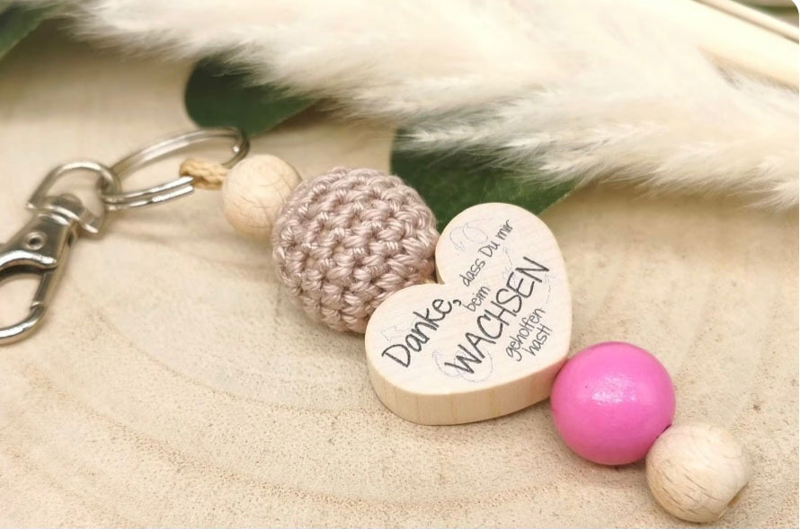 Schlüsselanhänger "Danke, dass du mir beim Wachsen geholfen hast" – Abschiedsgeschenk für Erzieherin, Lehrerin, Kita, Schule - CreativMade