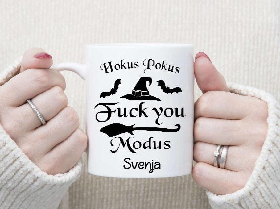 Lustige Tasse mit Spruch – Du bekloppt Ich bekloppt Wir bekloppt personalisierte Kaffeetasse aus Keramik oder Emaille – originelles Geschenk - CreativMade