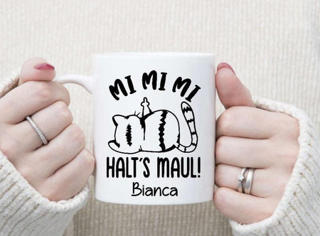 Lustige Tasse mit Spruch – Du bekloppt Ich bekloppt Wir bekloppt personalisierte Kaffeetasse aus Keramik oder Emaille – originelles Geschenk - CreativMade