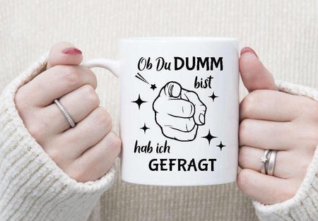 Lustige Tasse mit Spruch – Du bekloppt Ich bekloppt Wir bekloppt personalisierte Kaffeetasse aus Keramik oder Emaille – originelles Geschenk - CreativMade