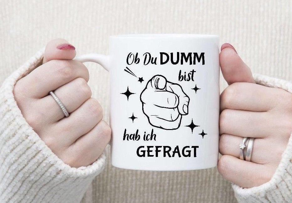 Lustige Tasse mit Spruch – Du bekloppt Ich bekloppt Wir bekloppt personalisierte Kaffeetasse aus Keramik oder Emaille – originelles Geschenk - CreativMade