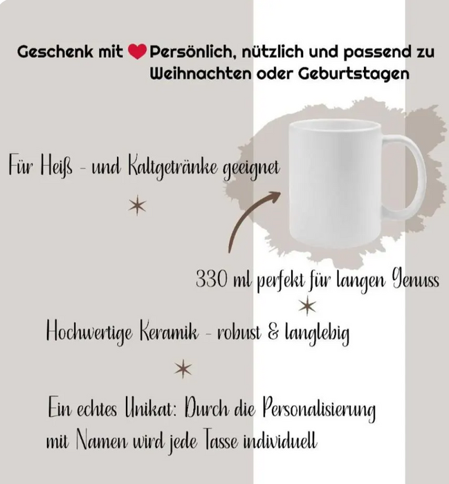 Kindertasse personalisiert mit Namen Pinguin Mädchen Emaille Keramik Kunststoff Geschenk - CreativMade