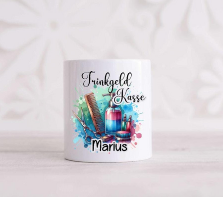 Trinkgeldkasse für Friseure & Coiffeure aus Keramik Trinkgelbox - CreativMade