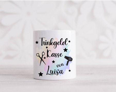 Trinkgeldkasse für Friseure & Coiffeure aus Keramik Trinkgelbox - CreativMade