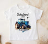 Schulkind T-Shirt mit Name personalisiert Junge Traktor Einschulungsshirt Einschulung erste Klasse Geschenk - CreativMade 