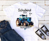 Schulkind T-Shirt mit Name personalisiert Junge Traktor Einschulungsshirt Einschulung erste Klasse Geschenk - CreativMade 