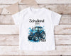 Schulkind T-Shirt mit Name personalisiert Junge Traktor Einschulungsshirt Einschulung erste Klasse Geschenk - CreativMade 