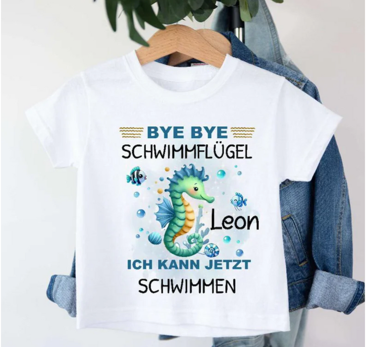 Seepferdchen T-Shirt Kinder personalisiert Jungen – Geschenk zum Schwimmabzeichen & Schwimmkurs - CreativMade 