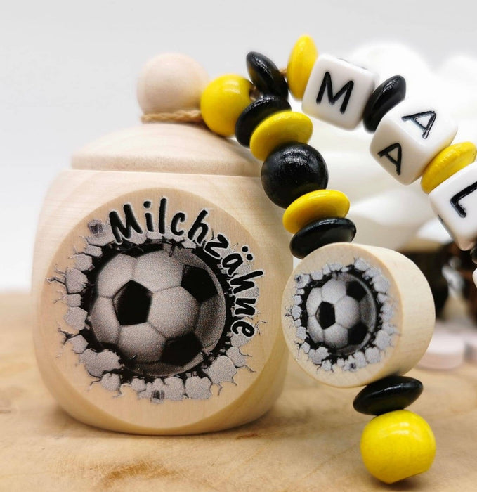 Milchzahndose Fußball Jungen personalisierte Zahndose mit Namen - CreativMade