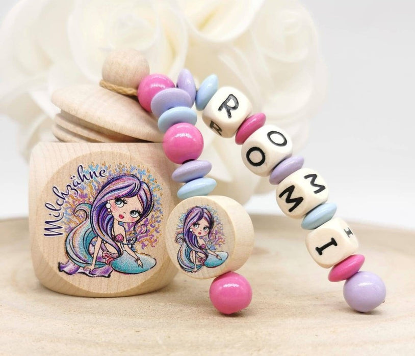 Milchzahndose Meerjungfrau Mädchen personalisierte Zahndose mit Namen - CreativMade