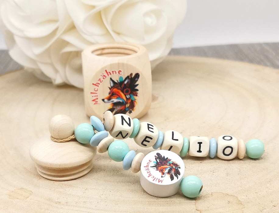 Milchzahndose Fuchs Jungen personalisierte Zahndose mit Namen Zahnfee | CreativMade .