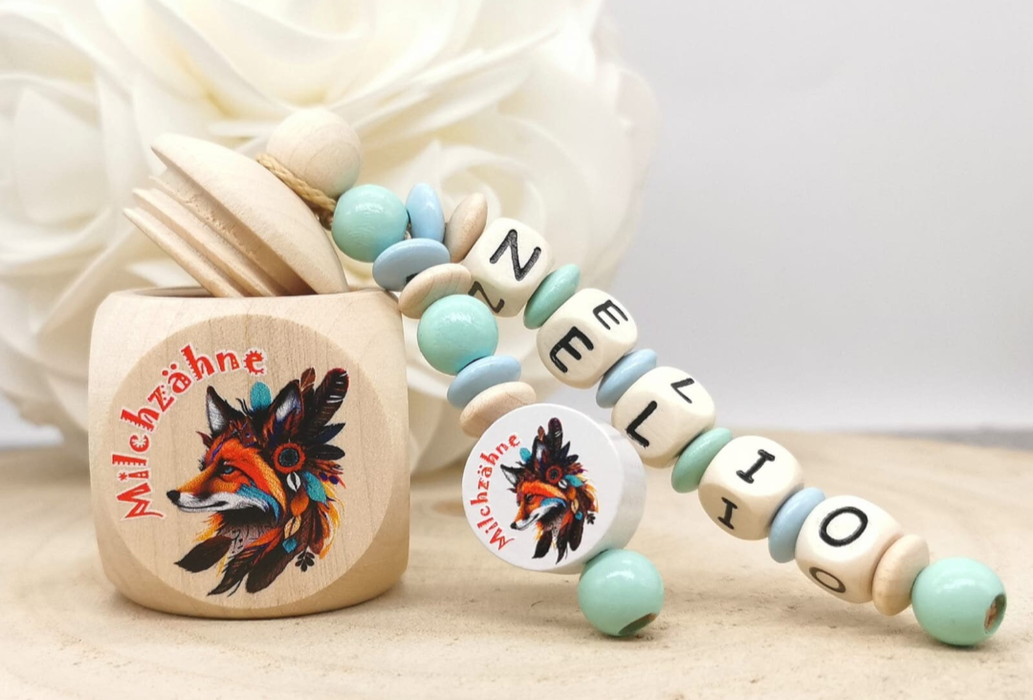 Milchzahndose Fuchs Jungen personalisierte Zahndose mit Namen Zahnfee | CreativMade .